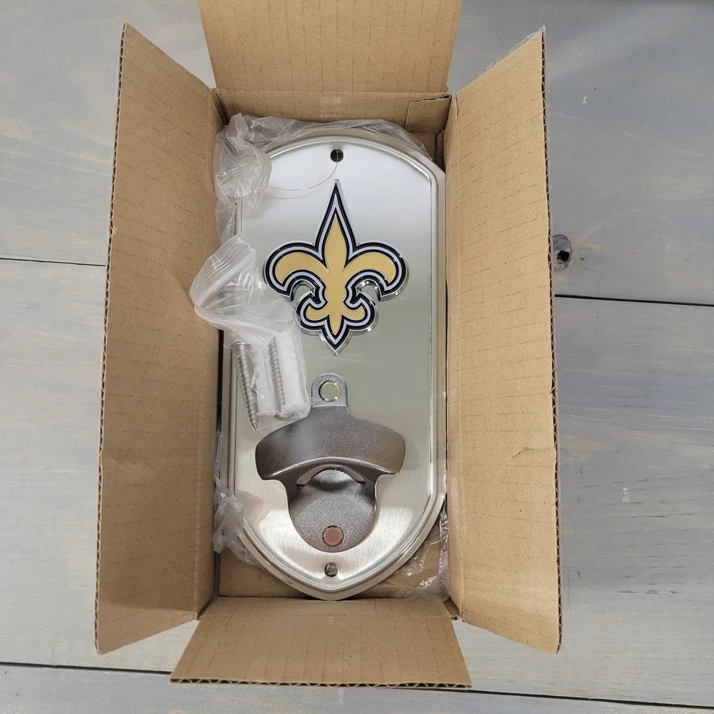 New Orleans Saints NFL Fleur de Lis Metal‎ Wall Mount Bottle Opener